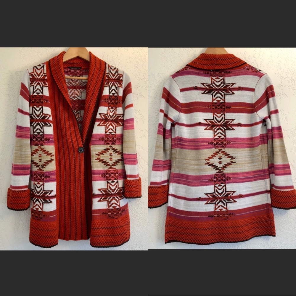 Bcbg Maxazria Boho Shawl Collar Open Front Cardig… - image 1